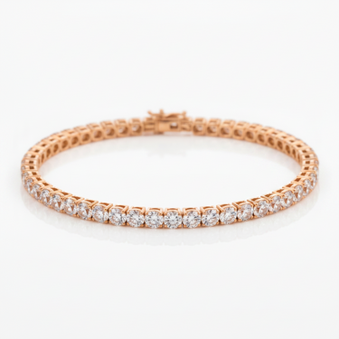 9K Gold 5.00CT Lab Grown Diamond Tennis Bracelet