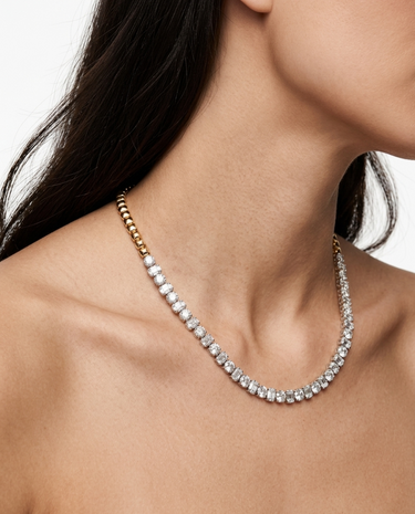 18K Yellow & White Gold Diamond Necklace