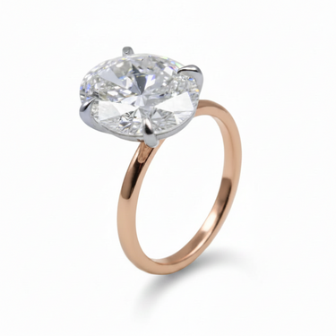 18KYG 1LGD 5.02CT E/VVS2 Oval Lab Grown Diamond Engagement Ring