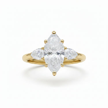 9K Gold Lab Grown Diamond Marquise-Pear Engagement Ring