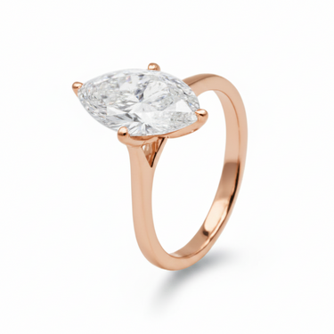 9K Gold 2.00ct Lab Grown Diamond Marquise Engagement Ring
