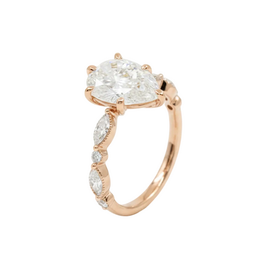 14KYG 1 Centre Lab Grown Diamond 3.06CT & Side Lab Grown Diamonds 0.52CT Engagement Ring
