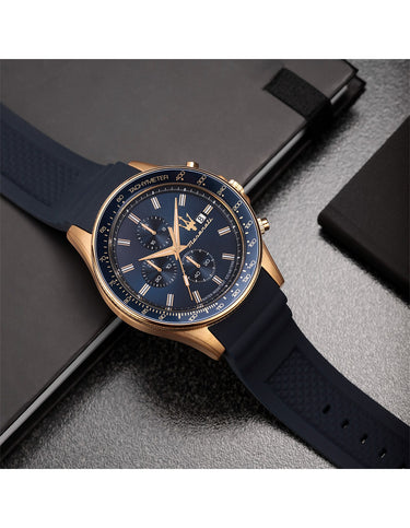 Maserati SFIDA 44MM BLUE/GOLD WATCH - R8871640004