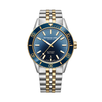 Raymond Weil - Freelancer Diver Men's Two-Tone Gradient Blue Dial Bracelet Watch | Raymond Weil Melbourne | Raymond Weil Australia | H&H Jewellery