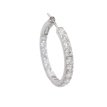 18K White Gold Tdw. 2.85ct Diamond Earrings | Hoop Diamond Earrings Melbourne | Hoop Diamond Earrings Australia | H&H Jewellery 