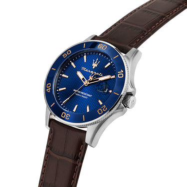 Maserati Competizione 43mm Blue Dial Brown Strap - R885110004