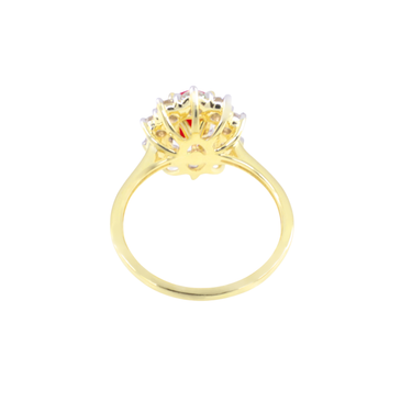 10K Gold Lab Grown Ruby and Lab Grown Diamond Ring