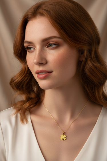9K Yellow Gold Lucky Clover Necklace