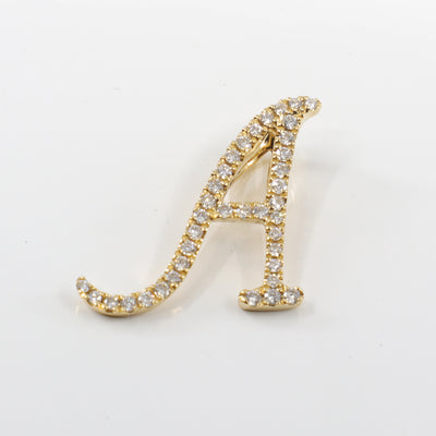 18K Yellow Gold Diamond 'A' Initial Pendant | Gold & Diamond Initial Pendant Melbourne | H&H Jewellery 