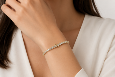 9K Yellow Gold 10.00CT Lab Grown Diamond Tennis Bracelet