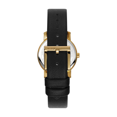 Astoria Glitz Silver Dial Black Leather Strap Watch DK1L065L0025