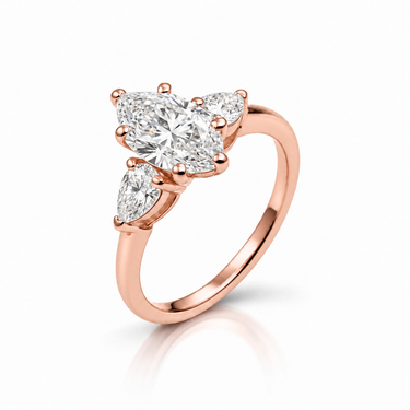 9K Gold Lab Grown Diamond Marquise-Pear Engagement Ring