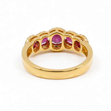 18K yellow Gold Ruby and Diamond Ring