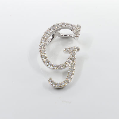 18K White Gold Diamond 'G' Initial Pendant | Gold & Diamond Initial Pendant Melbourne | H&H Jewellery 