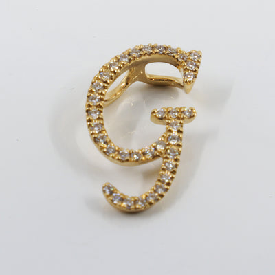 18K Yellow Gold Diamond 'G' Initial Pendant | Gold & Diamond Initial Pendant Melbourne | H&H Jewellery 