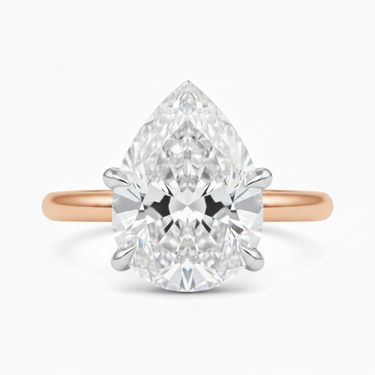 18K Gold 3.02CT E/VVS2 Pear Shape Solitaire Lab Grown Diamond Engagement Ring