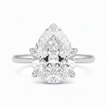 18K Gold 3.02CT E/VVS2 Pear Shape Solitaire Lab Grown Diamond Engagement Ring