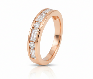 9KYG 9LGD 1.10CT VSEF Lab Grown Diamond Wedding Band Ring
