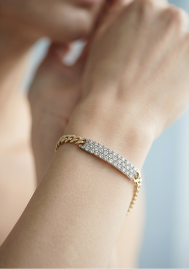 18K Yellow Gold Tdw 0.78ct Natural Diamond Bracelet