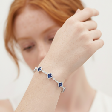 18K White Gold Sapphire and Diamond Bracelet