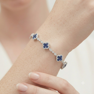 18K White Gold Sapphire and Diamond Bracelet