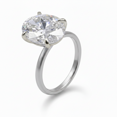 18KYG 1LGD 5.02CT E/VVS2 Oval Lab Grown Diamond Engagement Ring