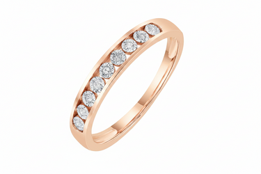 9K Yellow Gold Tdw. 0.05ct Diamond Band Ring