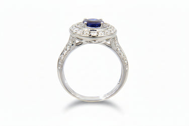 18K White Gold 1.20ct Sapphire and Diamond Ring | Sapphire Engagement Rings | Sapphire Jewellery Melbourne | Sapphire Jewellery Australia | Sapphire Wedding Rings | H&H Jewellery 