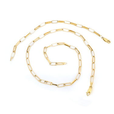 9K Yellow Gold  Long Box Paper Clip Necklace | Gold Diamond Necklace | Gold Cross Necklace Australia | Rose Gold Necklace | Gold Cross Necklace Melbourne | Gold Diamond Pendant Necklace | Gold Necklace For Women | H&H Jewellery 