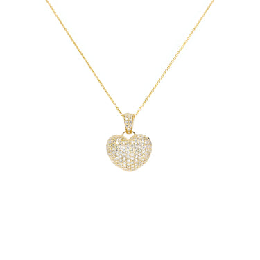 18k White Gold Tdw. 1.00CT Pave Diamond Heart Pendant | Gold Diamond Necklace | Gold Cross Necklace Australia | Rose Gold Necklace | Gold Cross Necklace Melbourne | Gold Diamond Pendant Necklace | Gold Necklace For Women | H&H Jewellery 