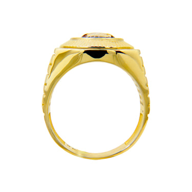 9K Yellow Gold Medusa Black Cubic Zirconia Ring - 20748401