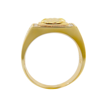 9K Yellow Gold Medusa Cubic Zirconia Ring - 20748418