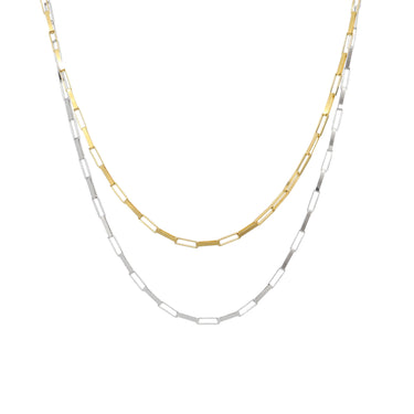9K Yellow Gold  Long Box Paper Clip Necklace - 20728328