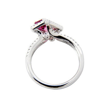 18K White Gold 1.60ct Pink Tourmaline and Diamond Ring - 20752323