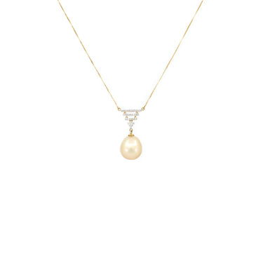 18K Yellow Gold South Sea Pearl and Diamond Necklace | Gold Diamond Necklace | Gold Cross Necklace Australia | Rose Gold Necklace | Gold Cross Necklace Melbourne | Gold Diamond Pendant Necklace | Gold Necklace For Women | H&H Jewellery 