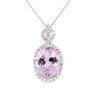 18K White Gold 7.44ct Pink Kunzite And Diamond Pendant | Gold Diamond Necklace | Gold Cross Necklace Australia | Rose Gold Necklace | Gold Cross Necklace Melbourne | Gold Diamond Pendant Necklace | Gold Necklace For Women | H&H Jewellery 
