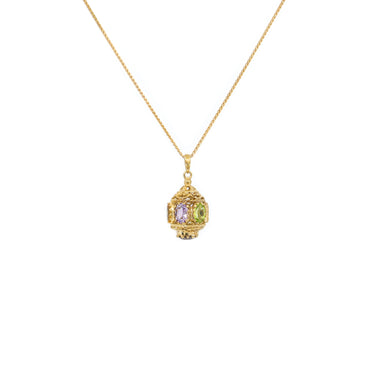 9K Yellow Gold Multicolour Stone Pendant - 20672713