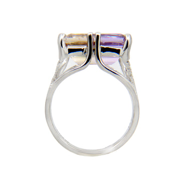 14K White Gold Amethyst and Diamond Ring | Diamond Engagement Rings Melbourne | Wedding Rings Melbourne | H&H Jewellery