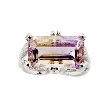 14K White Gold Amethyst and Diamond Ring | Diamond Engagement Rings Melbourne | Wedding Rings Melbourne | H&H Jewellery