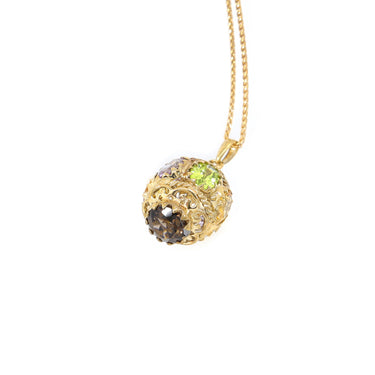9K Yellow Gold Multicolour Stone Pendant - 20672713
