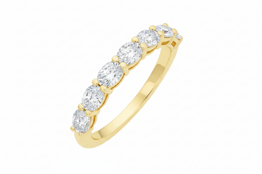 18K White Gold Tdw. 1.20ct Oval cut Lab-Grown Diamond Wedding Band Ring