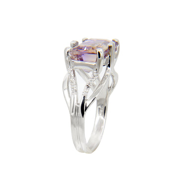 14K White Gold Amethyst and Diamond Ring | Diamond Engagement Rings Melbourne | Wedding Rings Melbourne | H&H Jewellery