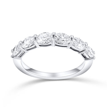 18K White Gold Tdw. 1.25ct Oval cut Lab-Grown Diamond Wedding Band Ring - 20732325