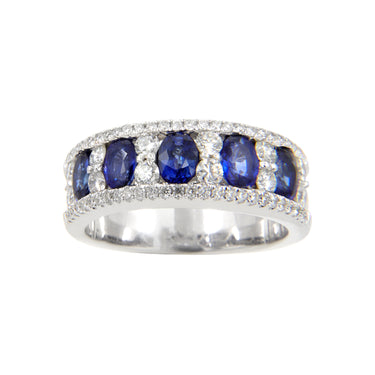 18K White Gold 1.30ct Sapphire and Diamond Ring | Sapphire Engagement Rings | Sapphire Jewellery Melbourne | Sapphire Jewellery Australia | Sapphire Wedding Rings | H&H Jewellery 