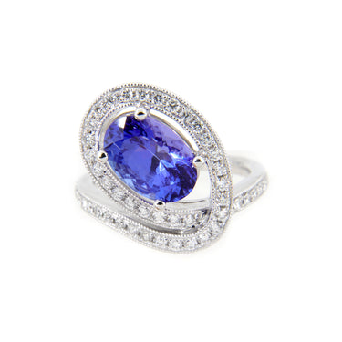 18K White Gold 2.67ct Tanzanite and Diamond Ring - 20752361