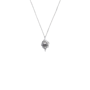 14K White Gold Tahitian Pearl and Diamond Pendant | Pearl Jewellery Australia | Pearl Jewellery Melbourne | Pearl Necklace Australia | H&H Jewellery