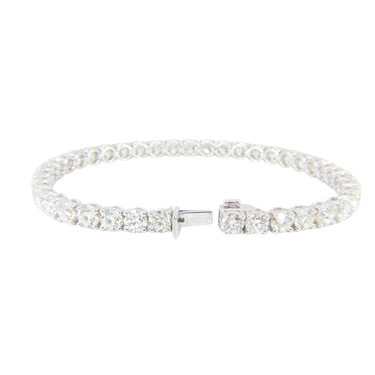 18K White Gold Tdw. 6.61ct Diamond Tennis Bracelet - 20752750