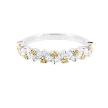 18K White Gold White And Yellow Diamond Ring - 20752637