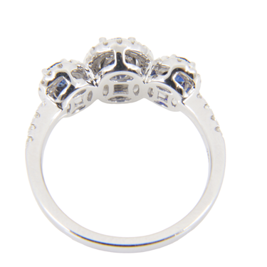 18K White Gold 1.04ct Sapphire and Diamond Ring | Sapphire & Diamond Earrings Australia | Sapphire Earrings Melbourne | H&H Jewellery 
