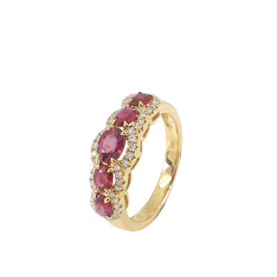 18K yellow Gold Ruby and Diamond Ring | Diamond Rings Melbourne | Engagement Rings Melbourne | Wedding Rings Melbourne | H&H Jewellery